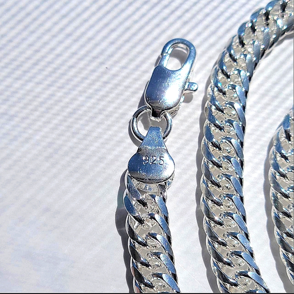 .925 Sterling Silver Filled Double Cuban Link Necklace Chain 20" (5mm) SALE